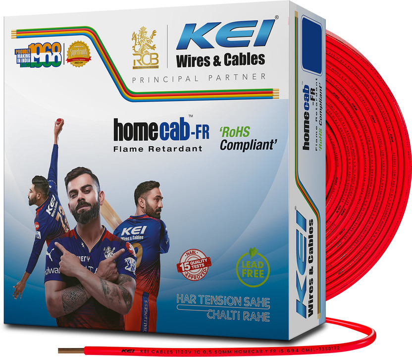 KEI FR PVC 0.75 sq/mm Red 90 m Wire(Red)