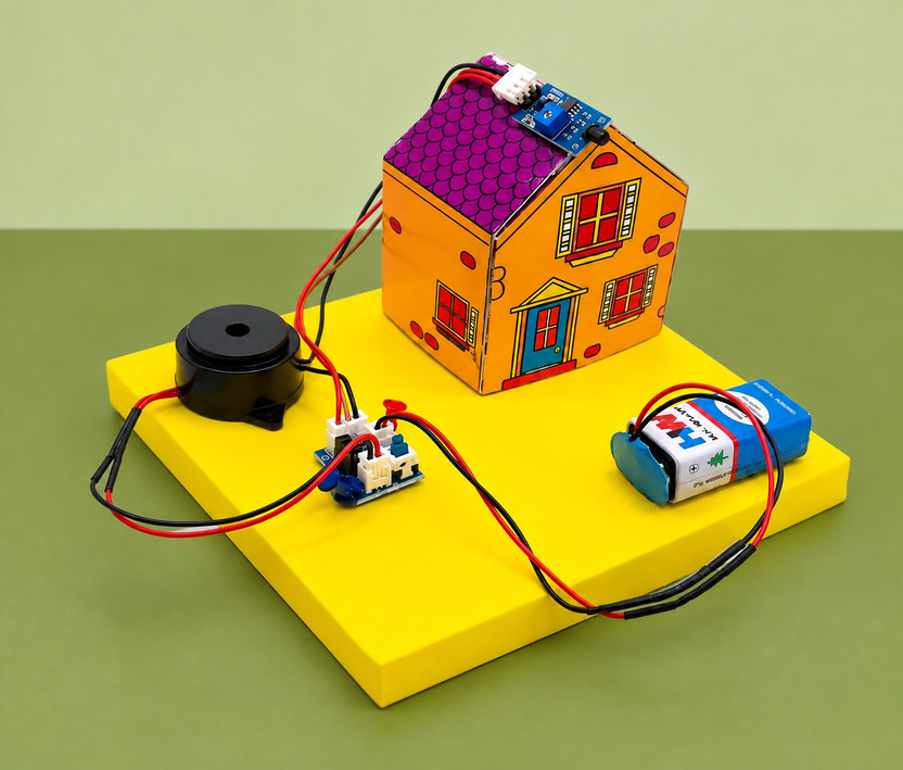 ERHIndia ERHIndia DIY Paper House Fire Alarm Science STEM Project Working Model Kit for Students Electronic Components Electronic Hobby Kit - Flipkart Deal