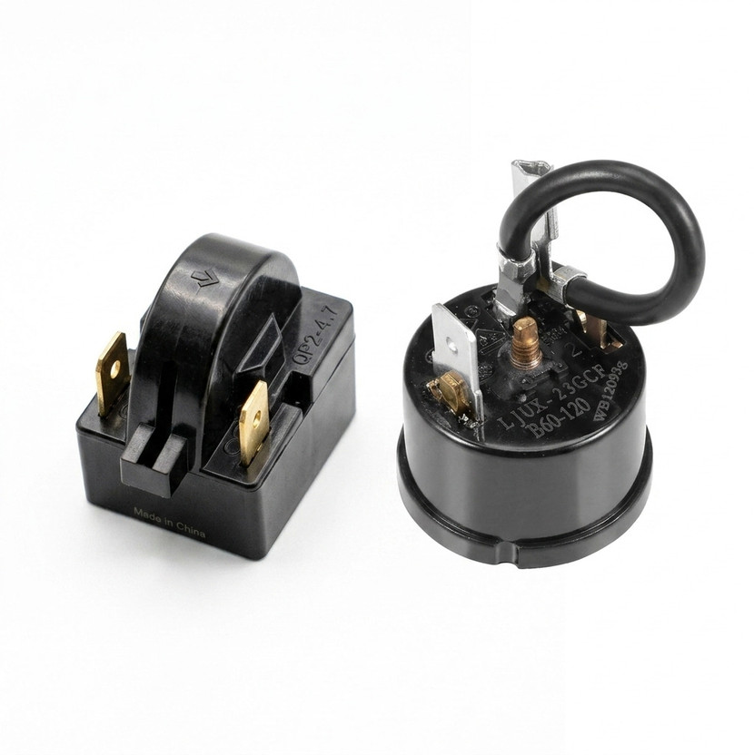 SpareParts Hub Refrigerator Compressor Overload Protector & 2 Pin PTC Start Relay Kit Electronic Components Electronic Hobby Kit