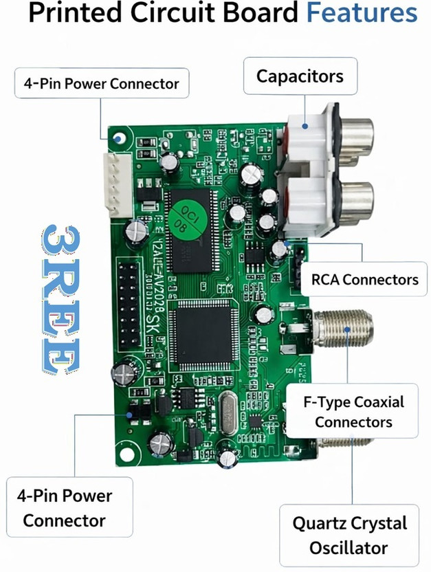 3REE QUALITY DTH Card Free Dish - MPEG-2 FTA Receiver Signal Card Sound Recorder and Sound Circuit Electronic Hobby Kit