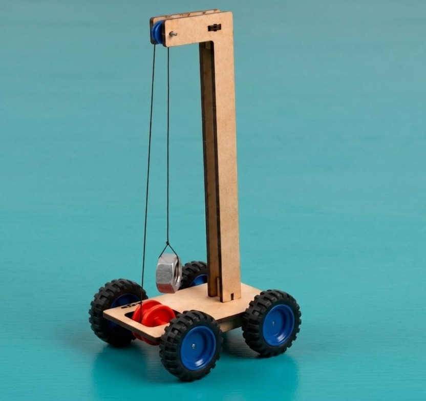 ERHIndia Gravity Powered Car Physics Science Project Working Model Kit for STEM Students Electronic Components Electronic Hobby Kit