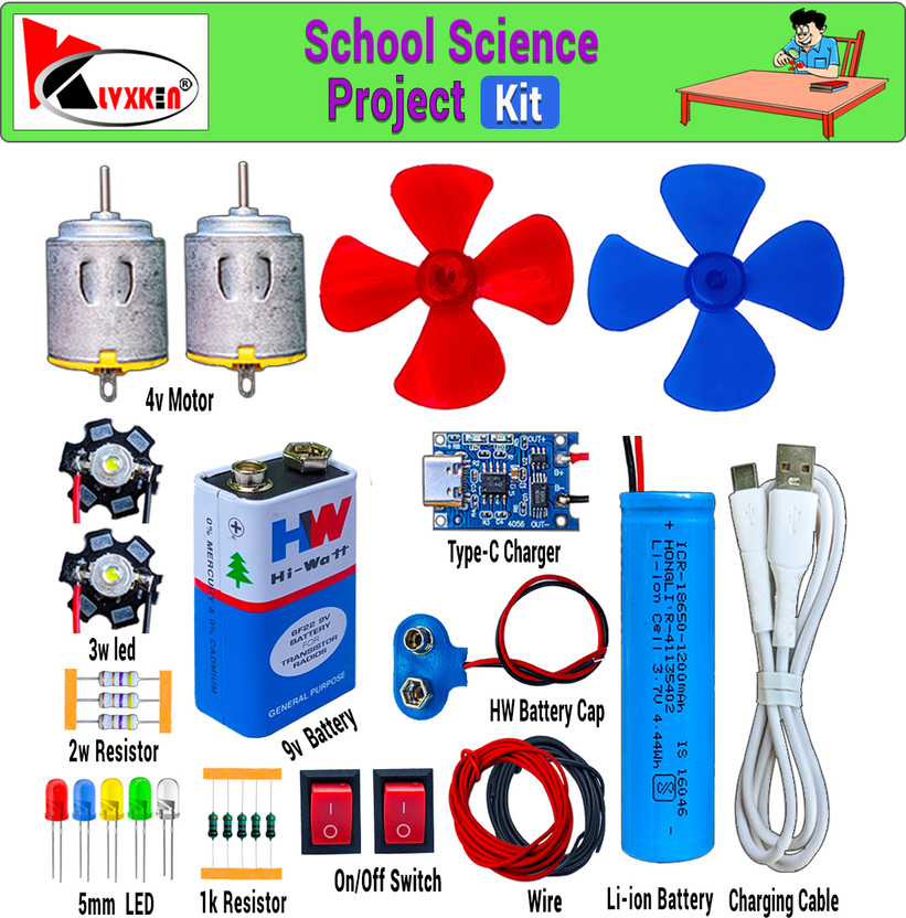 KLVXKEN All Necessary Basic Electric Science Project Kit For School Student Electronic Components Electronic Hobby Kit