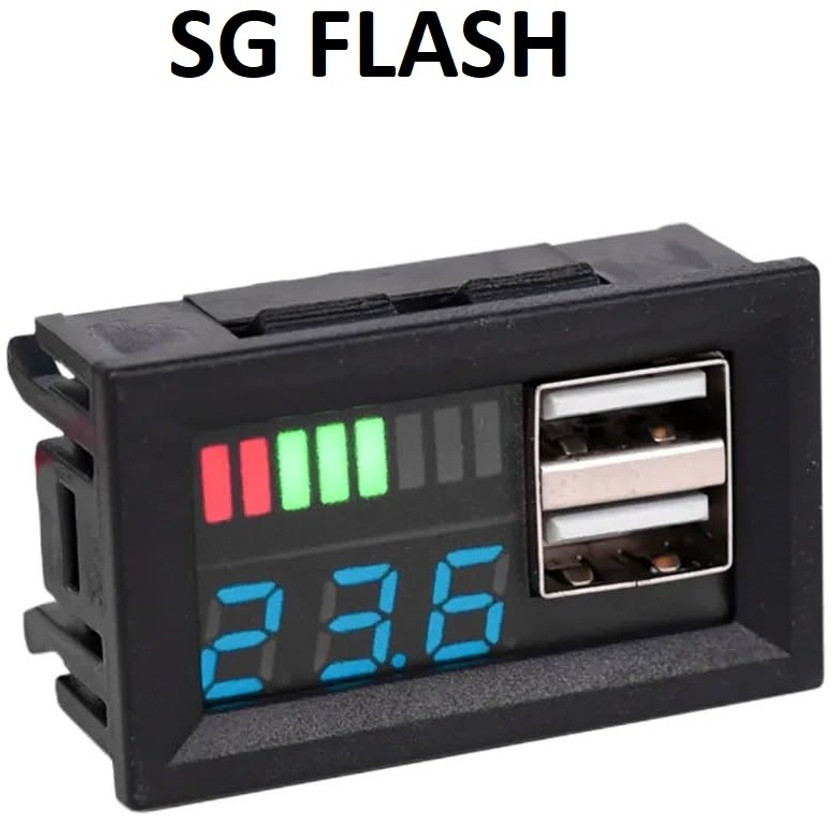 SG Flash Digital Display Dual USB LED 12V Car Voltmeter Battery Voltage Meter Tester Electronic Components Electronic Hobby Kit