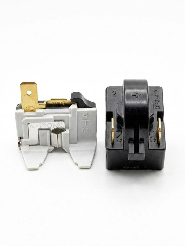 SpareParts Hub QP2-4.7 PTC Starter (2-Pin Relay) and 4TM Overload Protector Combo Pack Electronic Components Electronic Hobby Kit