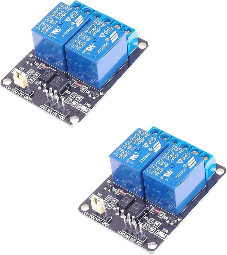 Robotbanao 2 Channel DC 5V Relay Module for Arduino, other Micro