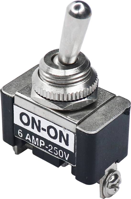 Electronic Spices 6Amp 250V 3 Pin Mini Toggle Switch ON OFF, Black
