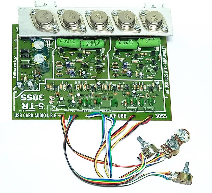 rECORD 2N3055 AND 2N3773 POWERFUL 5 TRANSISTOR AUDIO AMPLIFIER BOARD