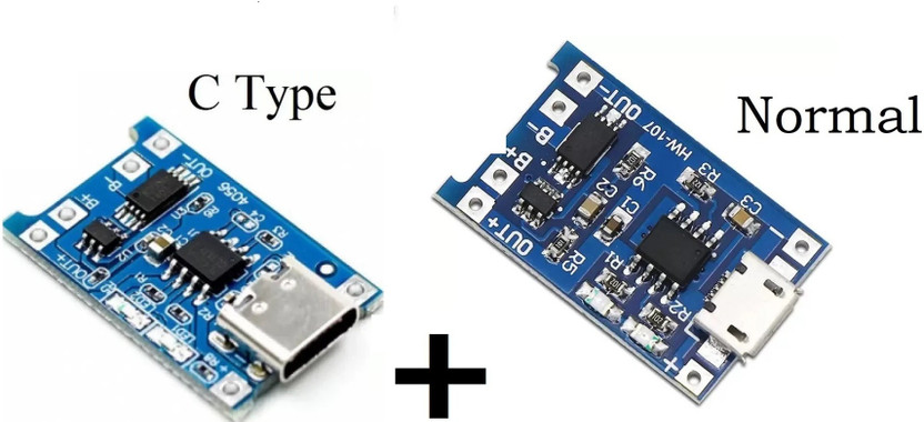TAKSAHVI 2PS TP4056 1A Li-ion lithium Battery Charging Module Current Protection Type C+N Micro Controller Board Electronic Hobby Kit