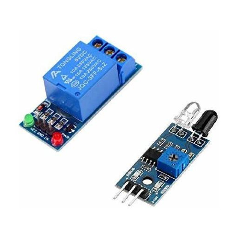 Technical hut IR Proximity Sensor for Obstacle Sensing With One Channel 5V Relay Module Educational Electronic Hobby Kit