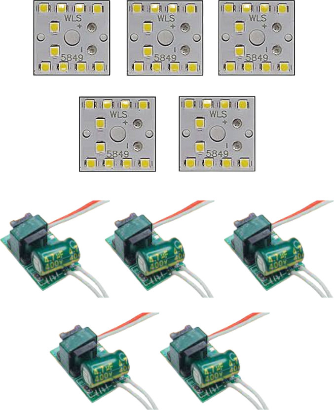 Electronics Crafts 9 watt Smd led +9 watt led driver (pack of 5 ) Electronic Components Electronic Hobby Kit