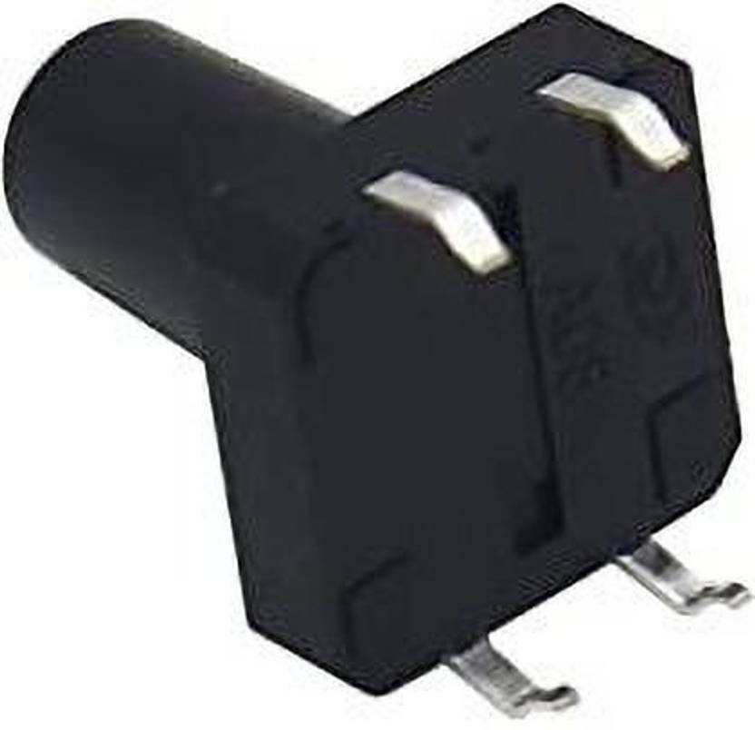 Electronic Spices 12 X 12 X 15mm Black Color Tactile Momentary Push Button Switches Pack of