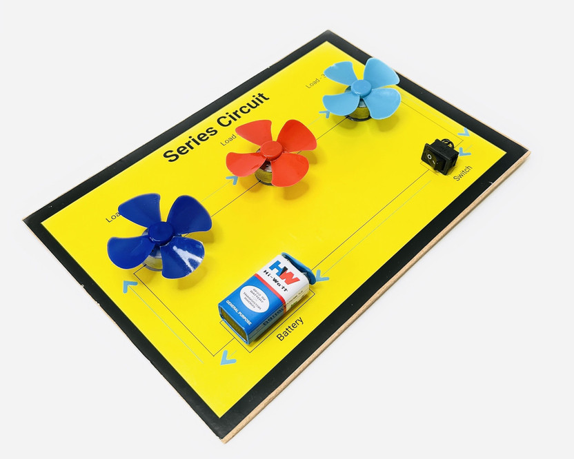 SRROBOTOICS Series Circuit With Dc Motor Science Working Model Multi color Educational Electronic Hobby Kit