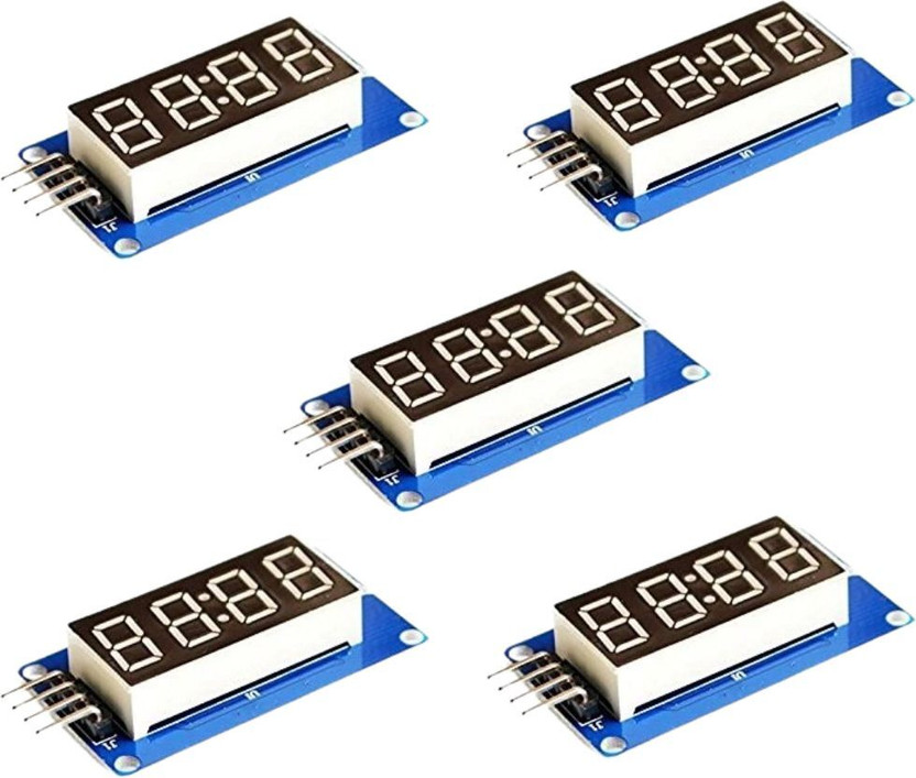 R&D New 4-Digit Digital LED -7 Segment Clock & Timer Display_PackOf-5 Electronic Components Electronic Hobby Kit