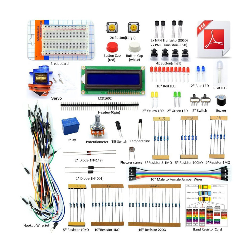Electrobot DIY Project 1602 LCD Starter Kit for UNO R3 Mega2560 including Code & Tutorial CD Educational Electronic Hobby Kit