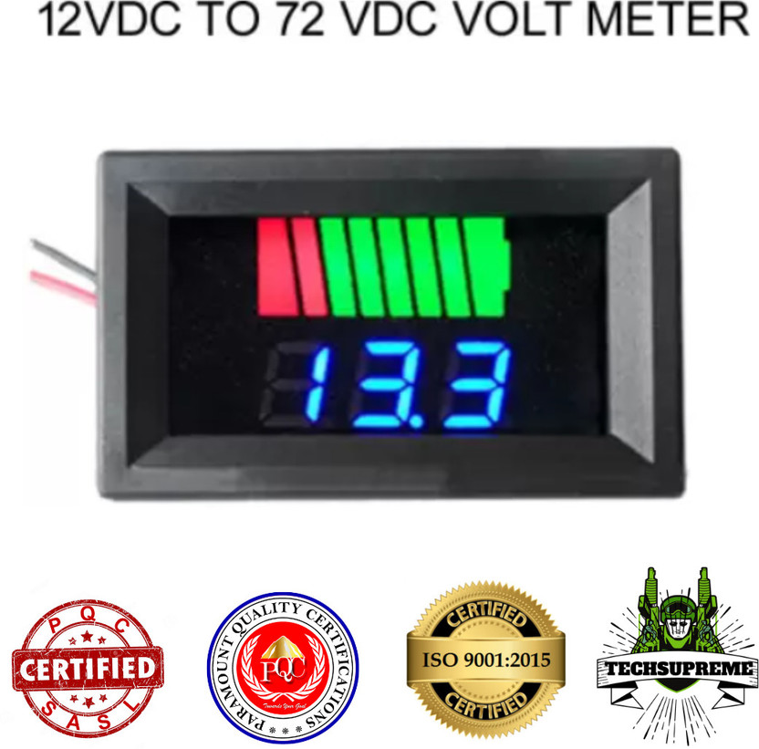 TechSupreme 12V Charge Level Indicator 12V-72V Lithium Battery Capacity LED DisplayMeter Meter Electronic Hobby Kit