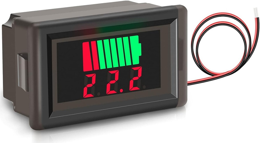 EASTRA Car Battery Charge Level Indicator (12V-72V) LED Display Voltmeter Electronic Components Electronic Hobby Kit