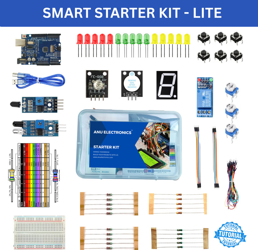 AnuElectronics Smart Starter Kit Lite for Uno R3 Compatible with Arduino Electronic Components Electronic Hobby Kit