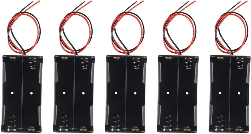 electro (5PCS) 2Cell 18650 Battery Holder Case with Wire Leads Electronic Components Electronic Hobby Kit