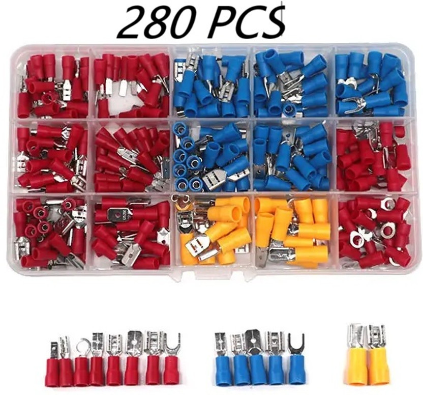 SG Flash QUALITY 280 PCS Insulated Wire Electrical Connectors Assortment Electronic Components Electronic Hobby Kit