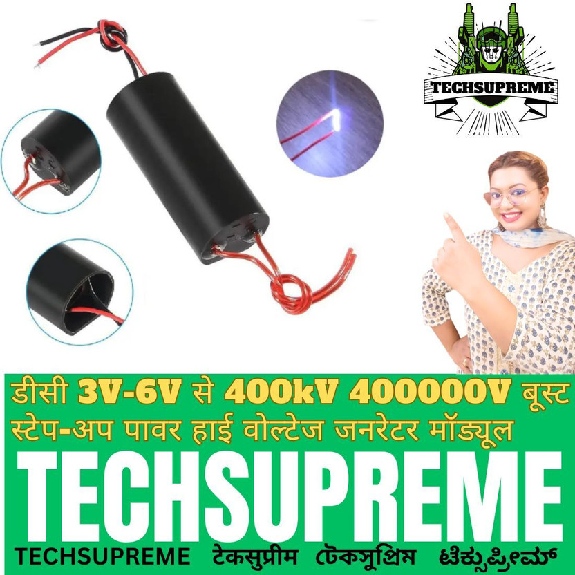 TechSupreme DC 3.7-7.4V To 400KV Boost Step Up Power Module High Voltage Generator A1 Electronic Components Electronic Hobby Kit