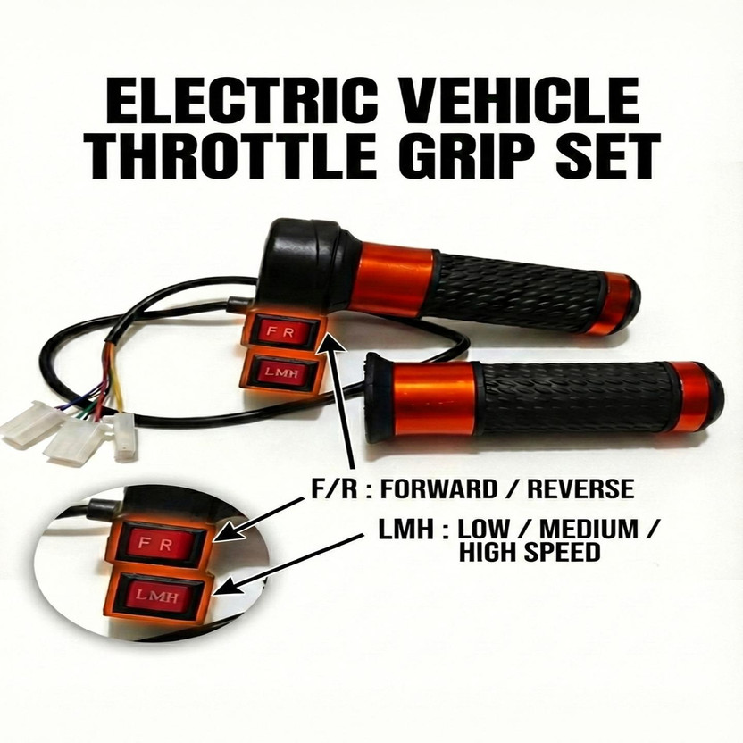 MotoTrus Electric Vehicle Throttle Grip with F/R Switch & LMH Speed ​​Control | 3-Wire Automotive Electronic Hobby Kit