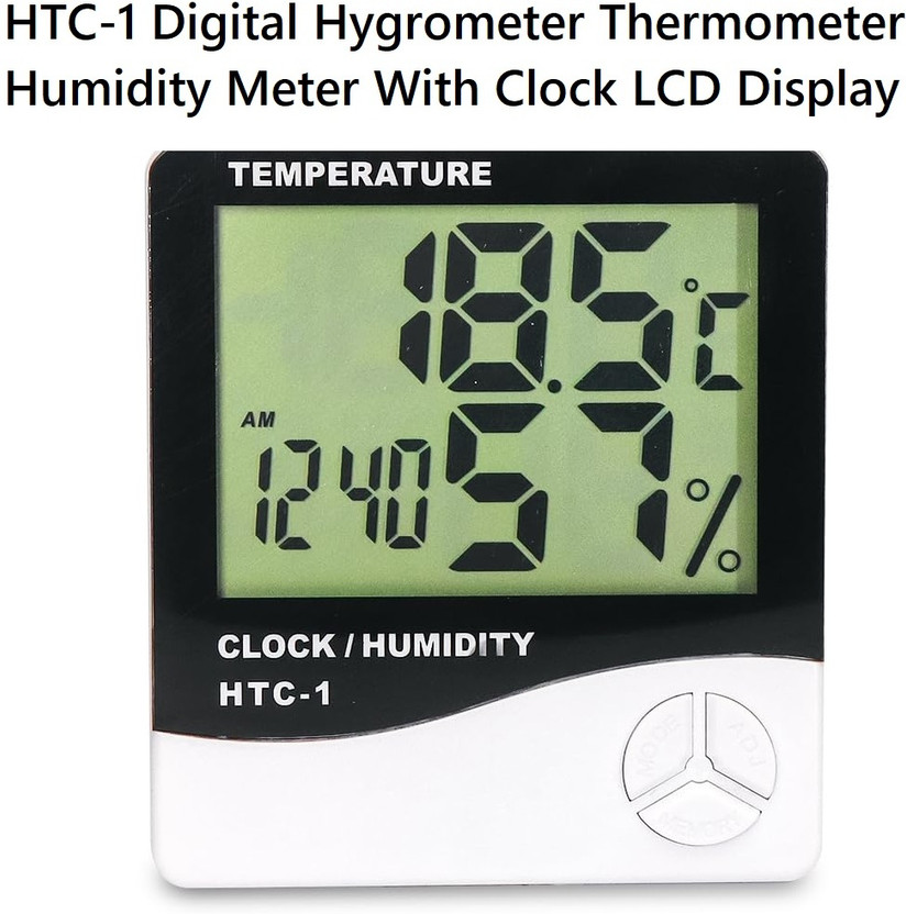 SG Flash HIGH QUALITY HTC-1 Digital Hygrometer Thermometer Clock LCD Display Meter Electronic Hobby Kit