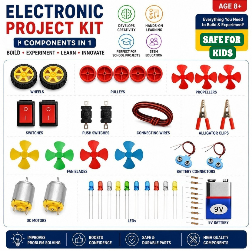 taka taka saki School Science project kit for kids battery motor model for students Electronic Components Electronic Hobby Kit - Flipkart Deal