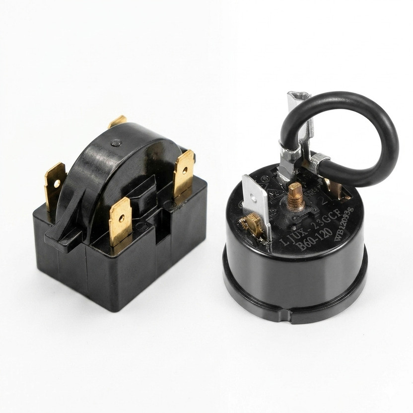SpareParts Hub Refrigerator Compressor Overload Protector & 4 Pin PTC Start Relay Kit Electronic Components Electronic Hobby Kit