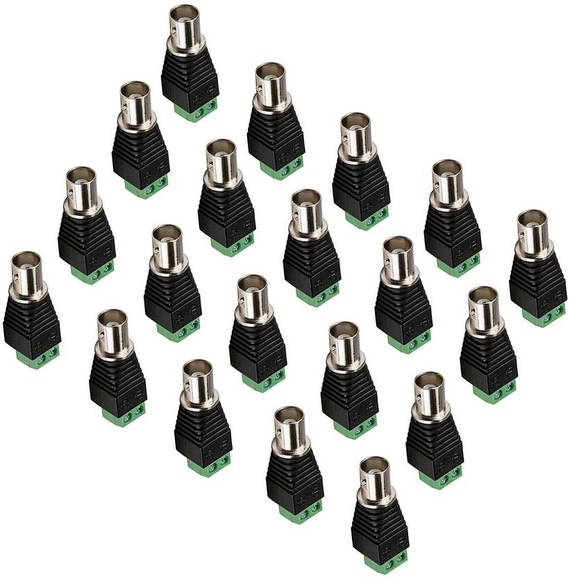 INVENTO 20Pcs DC Female BNC Connector to Screw Terminal Balun Connector Coaxial Cat5 Automotive