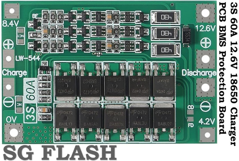 SG Flash HIGH QULITY 3S 60A 12.6V 18650 Charger PCB BMS Protection Board Electronic Components Electronic Hobby Kit