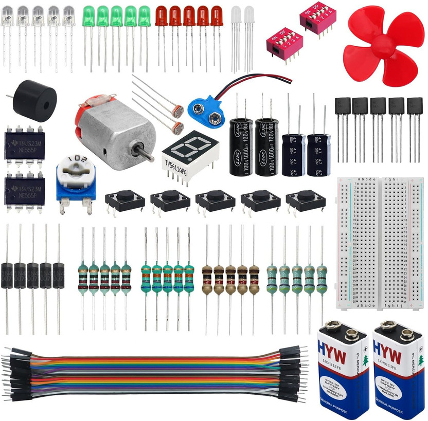 Electrobot Starter Kit (70 ITEMS) 20+ DIY Projects with Electronics Components Electronic Components Electronic Hobby Kit