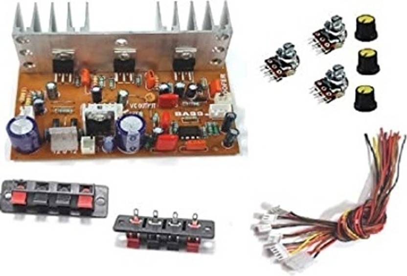 DIYtronics 2.1 Home Theater Board Amplifier Circuit with Bass Boost and Connecting Wire