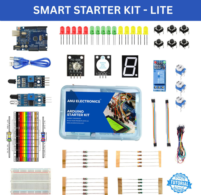 AnuElectronics Smart Starter Kit Lite for Uno_R3 Compatible with Arduino Electronic Components Electronic Hobby Kit