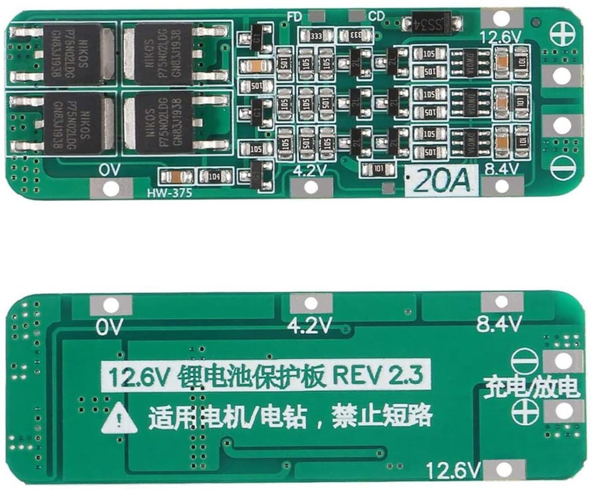 electro 2PCS 3S, 20A, 12.6V Lithium BMS Battery Protection Board Electronic Components Electronic Hobby Kit