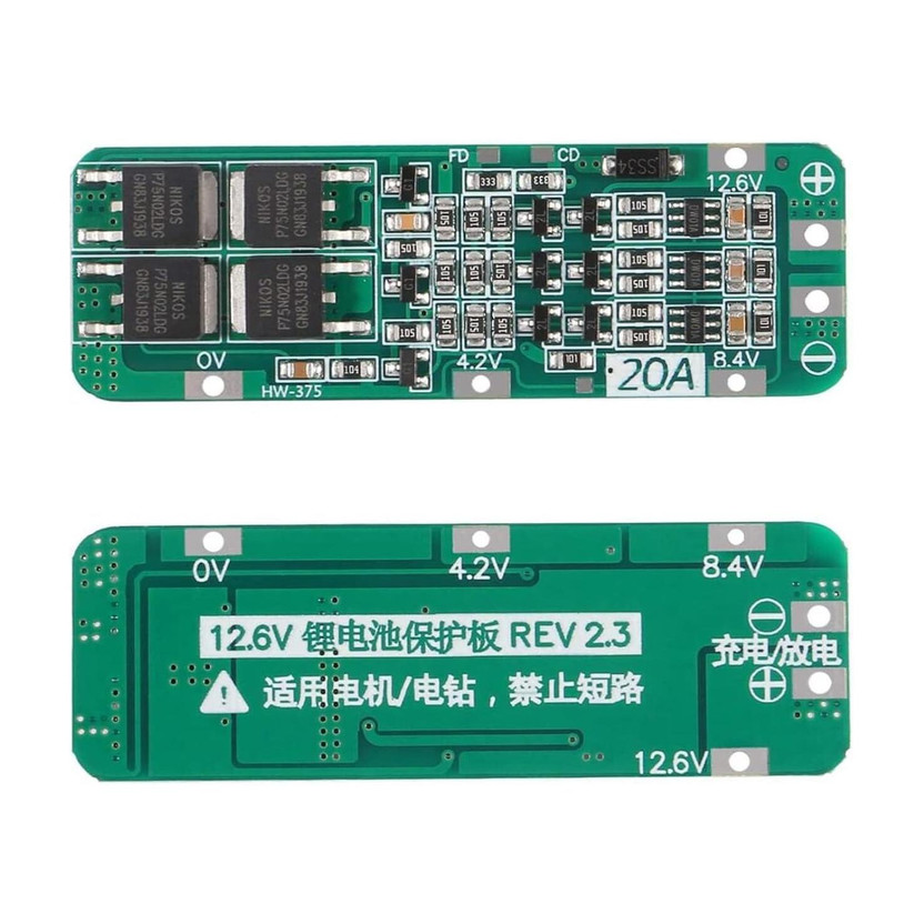 electro 2PCS 3S, 20A, 12.6V Lithium BMS Battery Protection Board Electronic Components Electronic Hobby Kit
