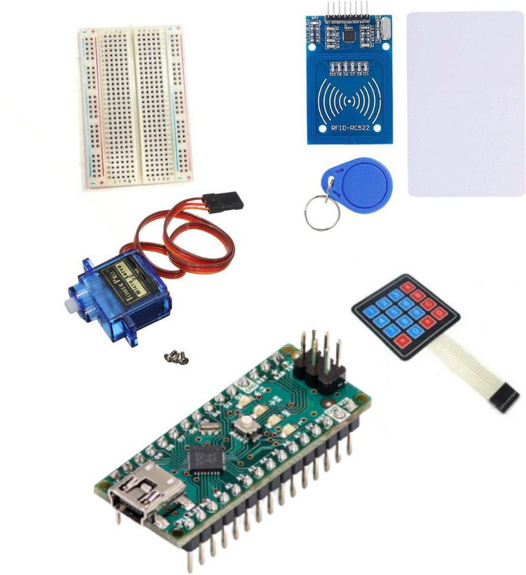 TechEbot RFID Door Access Starter Kit with Nano Controller Micro Controller Board Electronic Hobby Kit