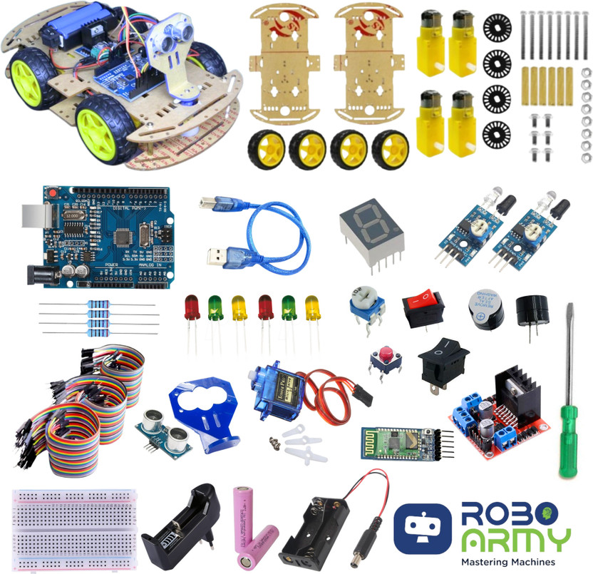 Roboarmy Roboarmy 12-DIY STEM Projects - Robot Car Kit for Class 7-10, Compatible with Arduino Educational Electronic Hobby Kit - Flipkart Deal