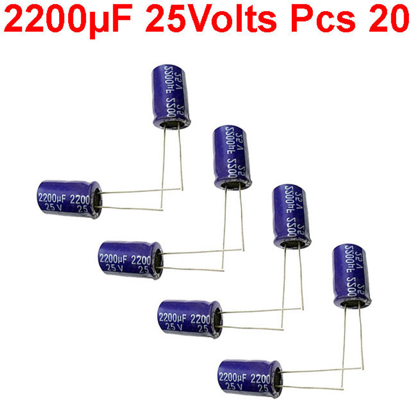 ELPH ELPH 20 Pcs 2200uf 25V Electrolytic Capacitor 2200 Micro Farad 25 Volt Condenser Electrolytic Capacitor(Pack of 1) - Flipkart Deal