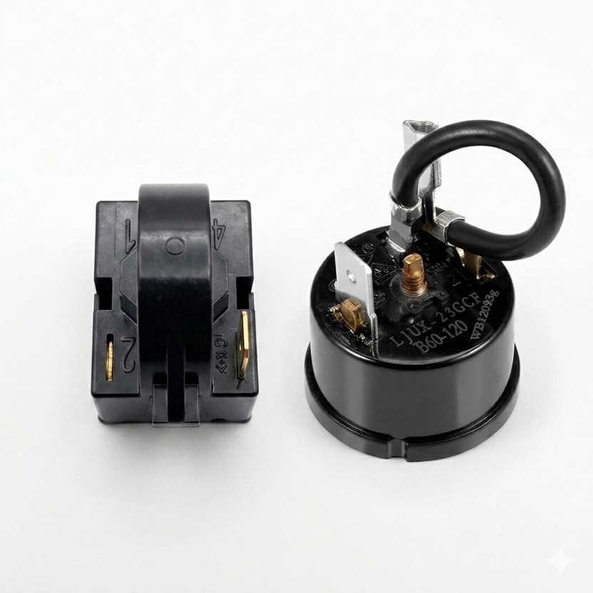 SpareParts Hub Refrigerator Compressor Overload Protector & 1 Pin PTC Start Relay Kit Electronic Components Electronic Hobby Kit
