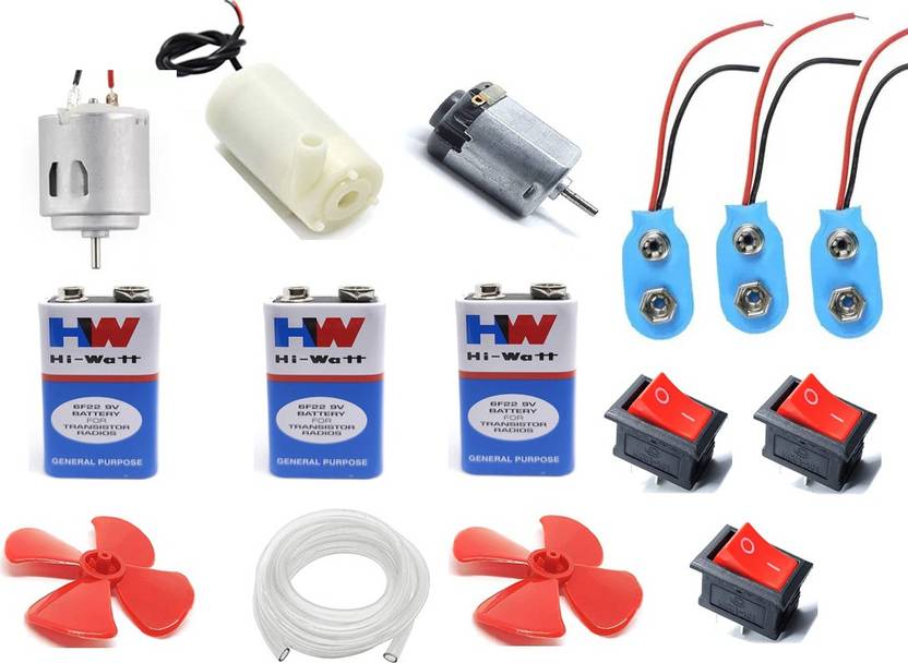 TZZOT Dc Motor with Propeller/9v Battery/Toy motor/Mini Water Pump