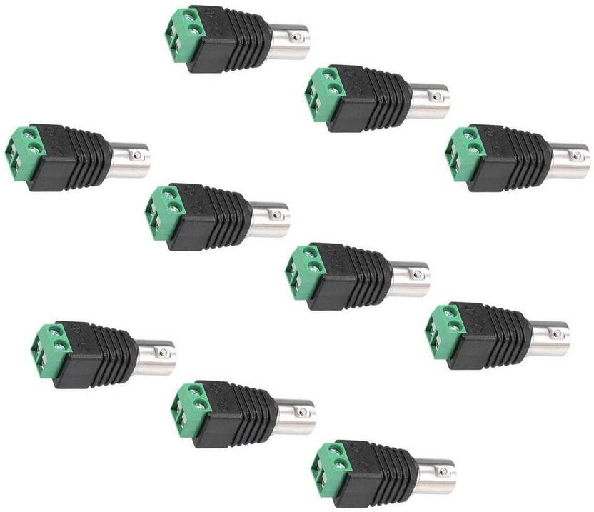 INVENTO 10Pcs DC Female BNC Connector to Screw Terminal Balun Connector Coaxial Cat5 Automotive