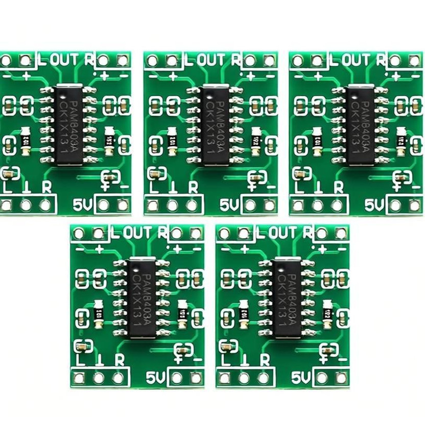 geeta enterprises PAM8403S DC 5V Class D Mini Digital Amplifier Board Module (Pack of 5) Micro Controller Board Electronic Components Electronic Hobby Kit
