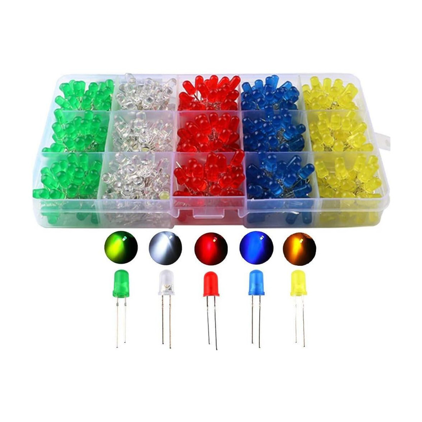 SG SG Flash 500pcs (5 Colors x 90pcs) 5mm LED Light Emitting Diode Round Assorted Color Light Electronic Hobby Kit - Flipkart Deal