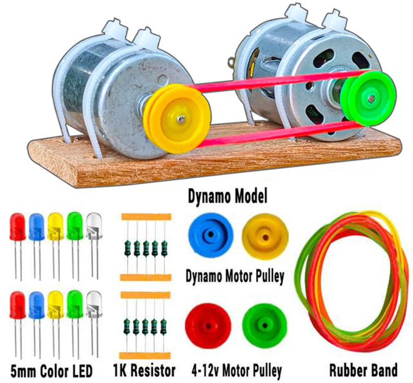 SYMFONIA Dynamo Motor, 4-12v DC Motor & Other Electricity Generator Making Project Kits Electronic Components Electronic Hobby Kit