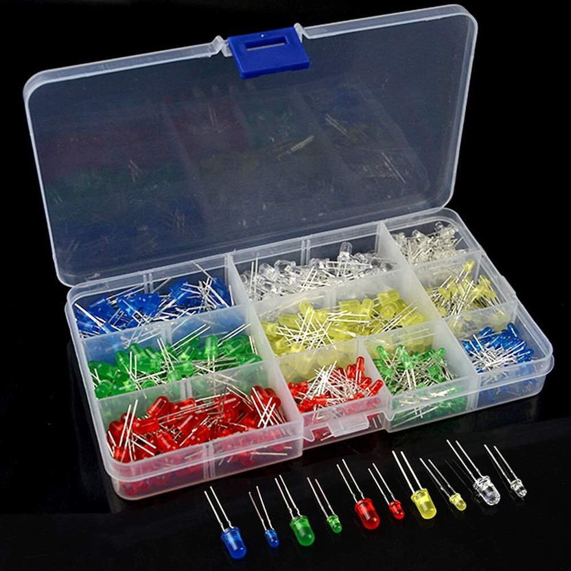 SG SG Flash 500pcs (5 Colors x 100pcs) 5mm LED Light Emitting Diode Round Assorted Color Light Electronic Hobby Kit - Flipkart Deal