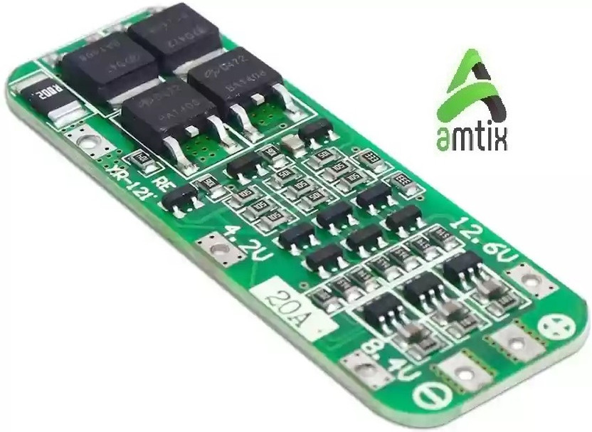 AMTIX PREMIUM BMS 18650 Lithium Battery Protection Board (3S, 20A, 12.6V) Sound Recorder and Sound Circuit Electronic Hobby Kit