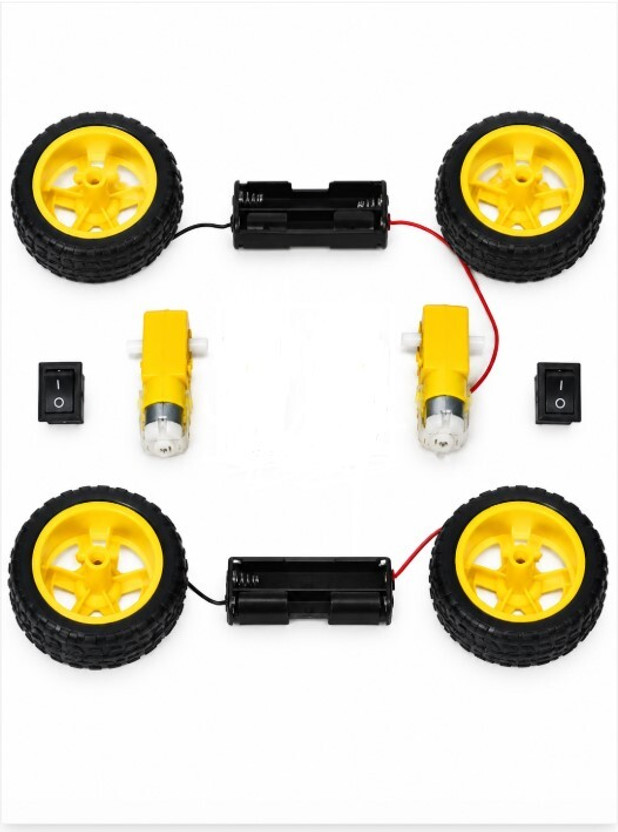 palbuzz 2 BO Motors, Yellow Wheels, Battery Holders and On/Off Switches Electronic Components Electronic Hobby Kit
