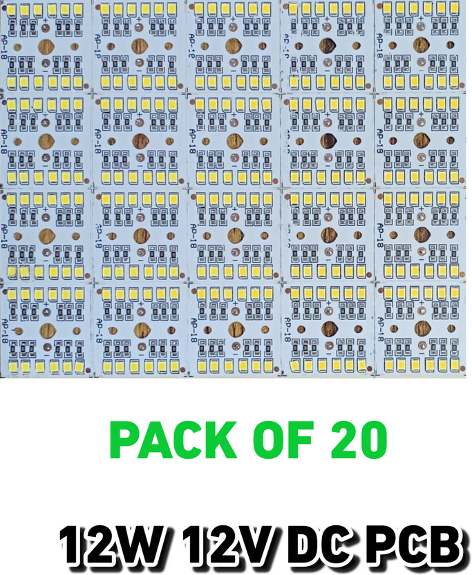 AP Source 12W 12 Volt DC MCPCB Led Light PCB Super Bright Set of 20 Light Electronic Hobby Kit