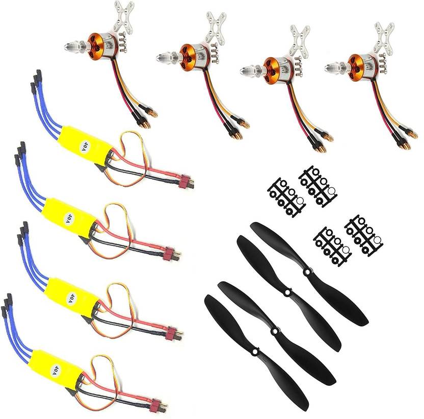 INVENTO 4Pcs 1800KV BLDC Brushless Motor + 40A ESC + 8045 8x4.5 8 inch