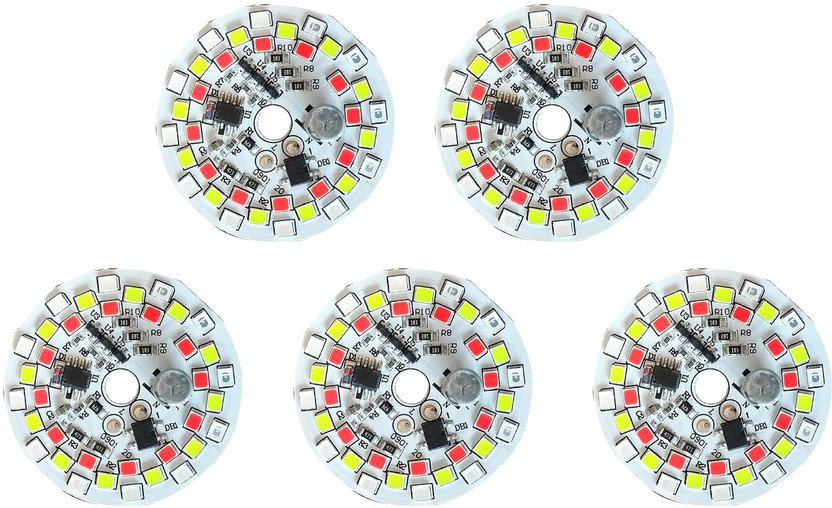 SMG 5 Pics 220V AC RGB DOB 7 Color Changing MCPCB LED Light Electronic Hobby Kit